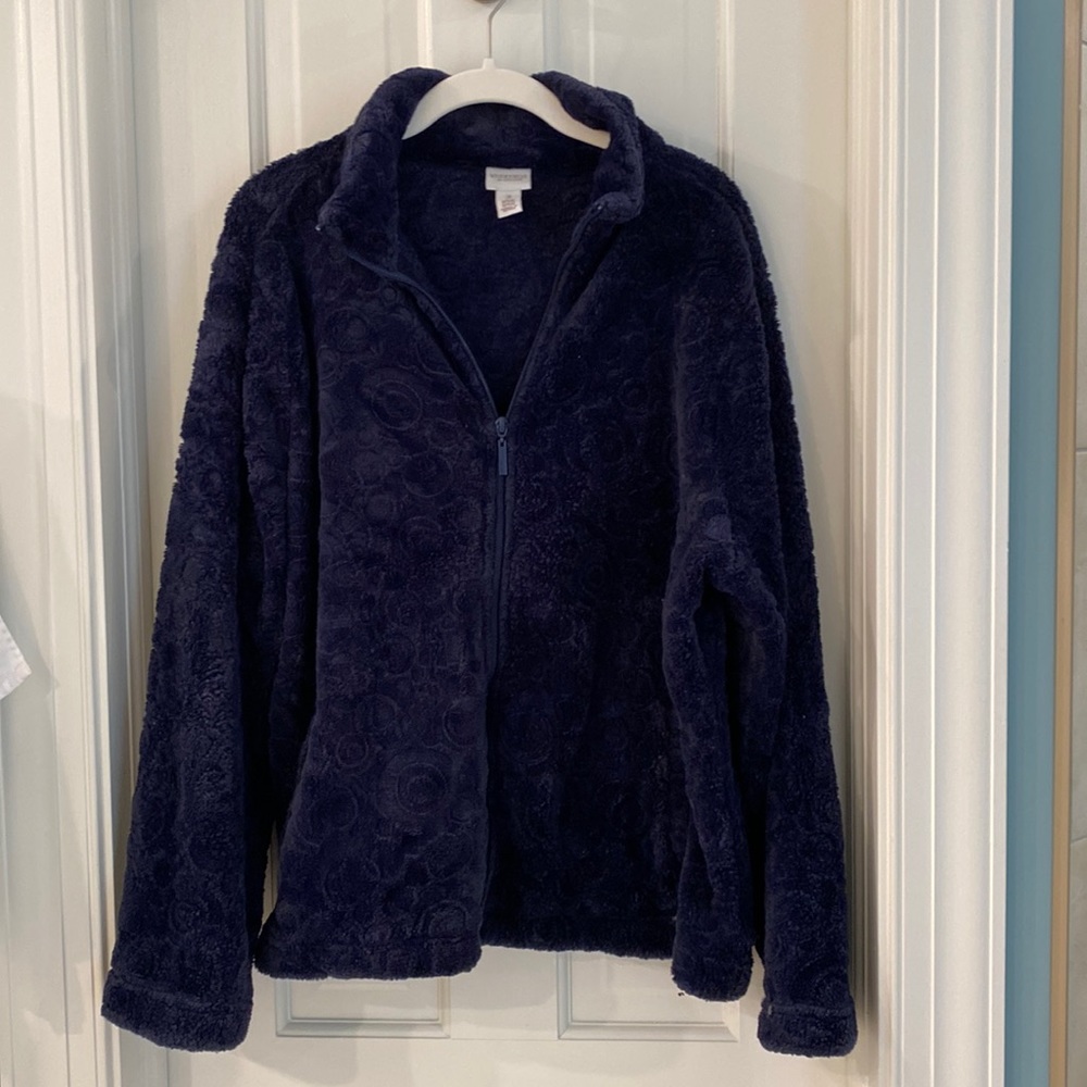 Weekends by Chico dark blue front zip fleece